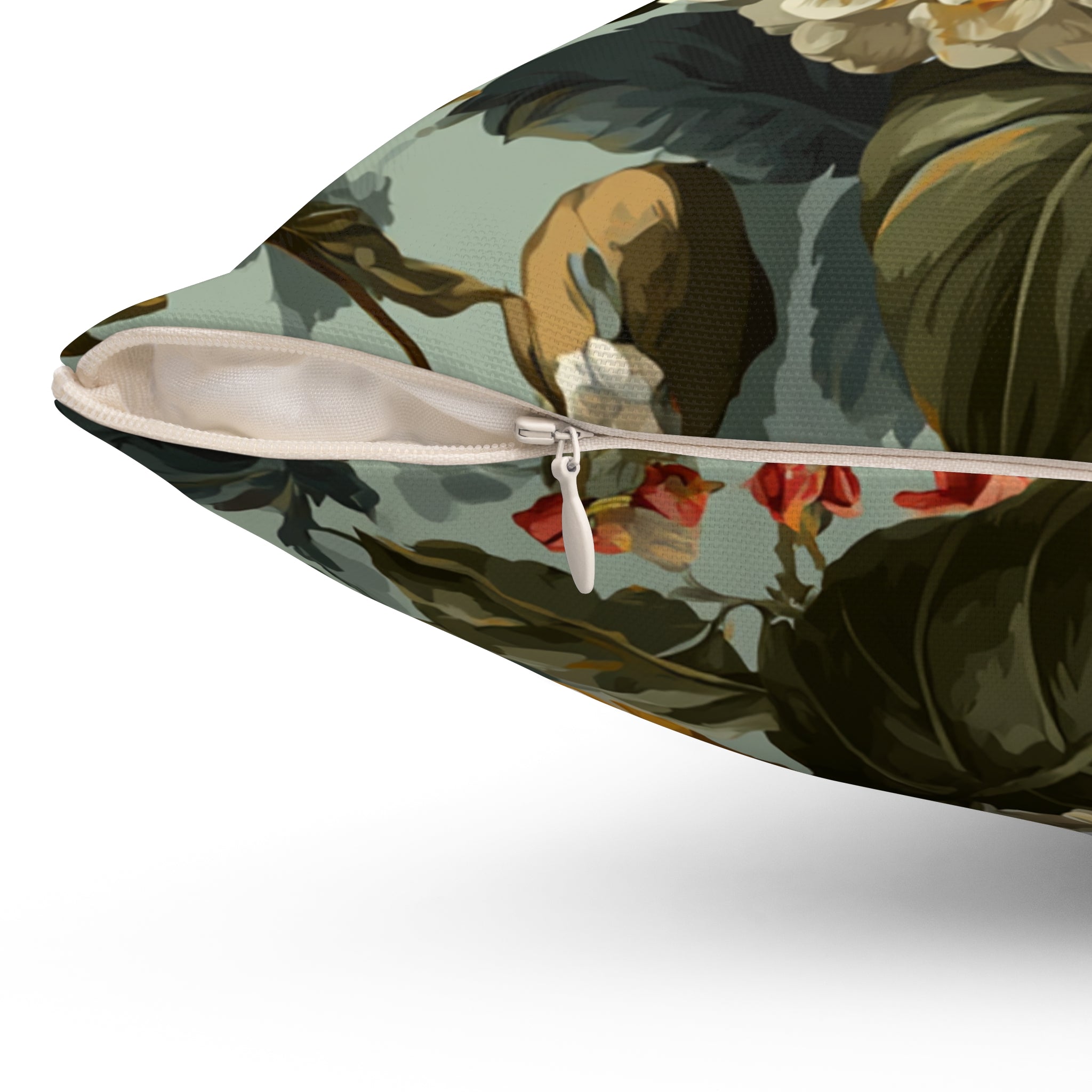 Vintage Floral Decorative Pillow - Botanical Garden Cushion