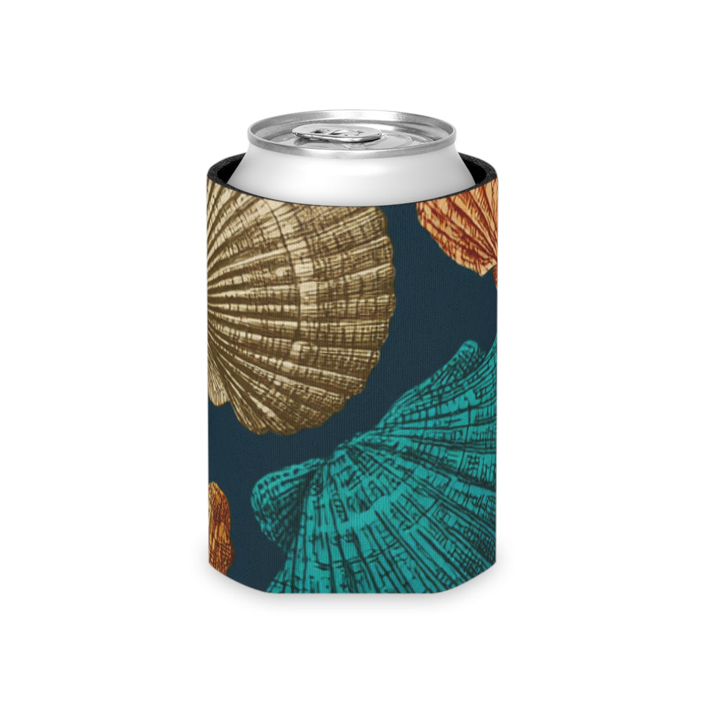 Seashell Pattern Can Cooler — Beach-Themed Insulated Koozie