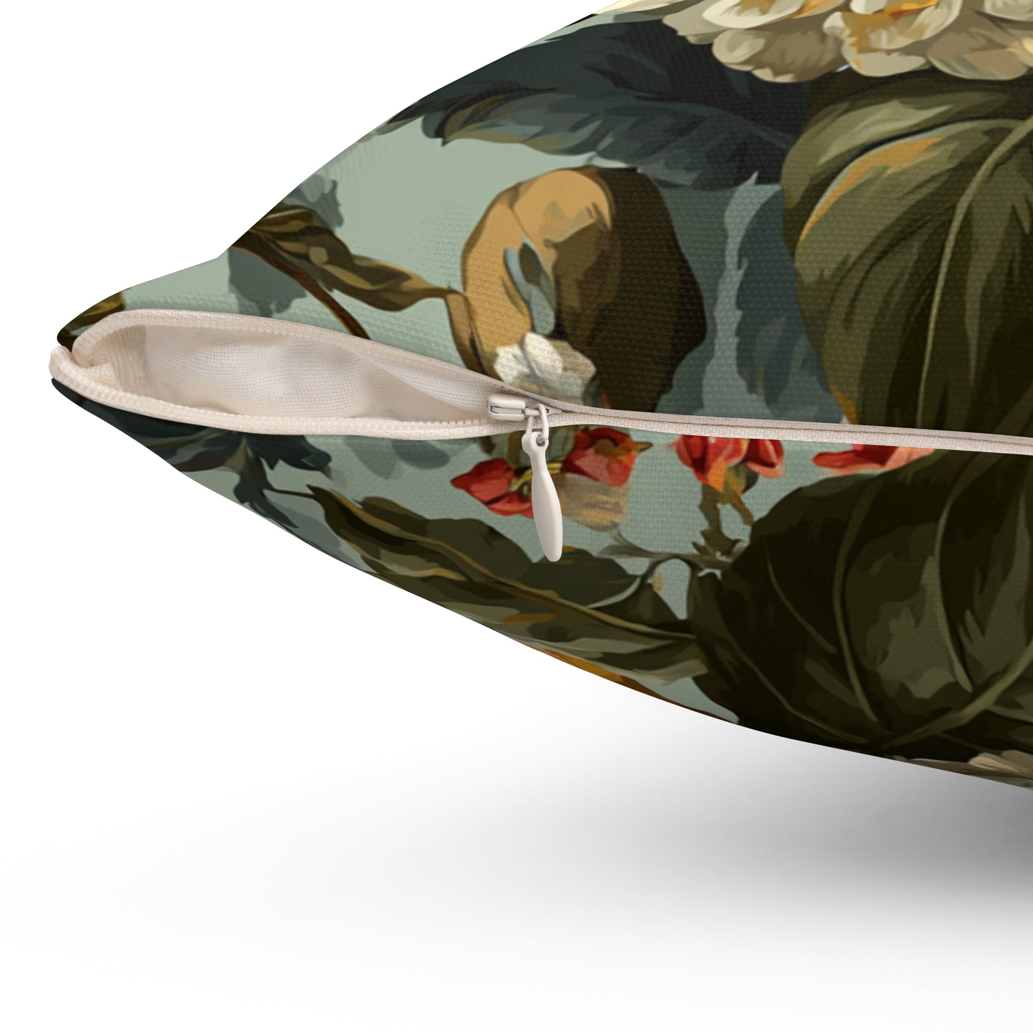 Vintage Floral Decorative Pillow - Botanical Garden Cushion
