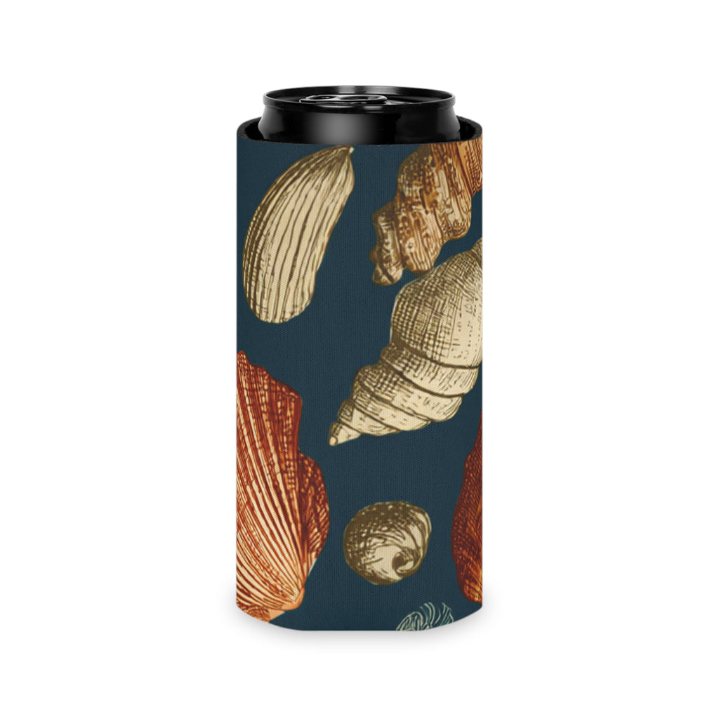 Seashell Pattern Can Cooler — Beach-Themed Insulated Koozie