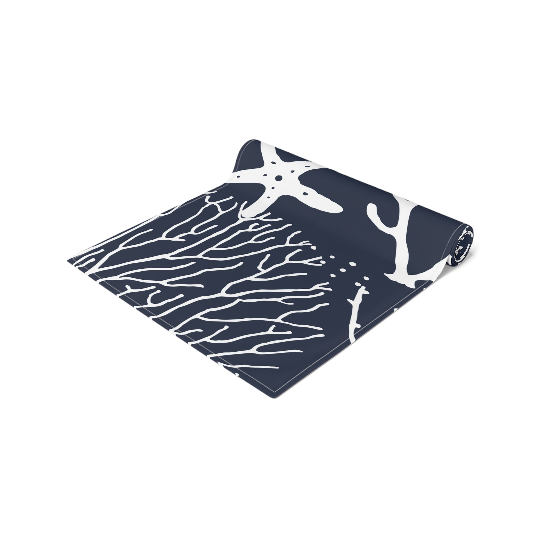 Navy Coastal Coral Reef Table Runner