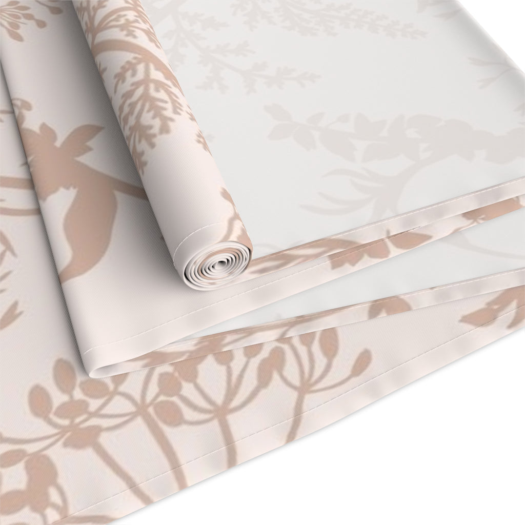 Botanical Blush Table Runner — Neutral Floral Cotton-Poly Decorative Runner
