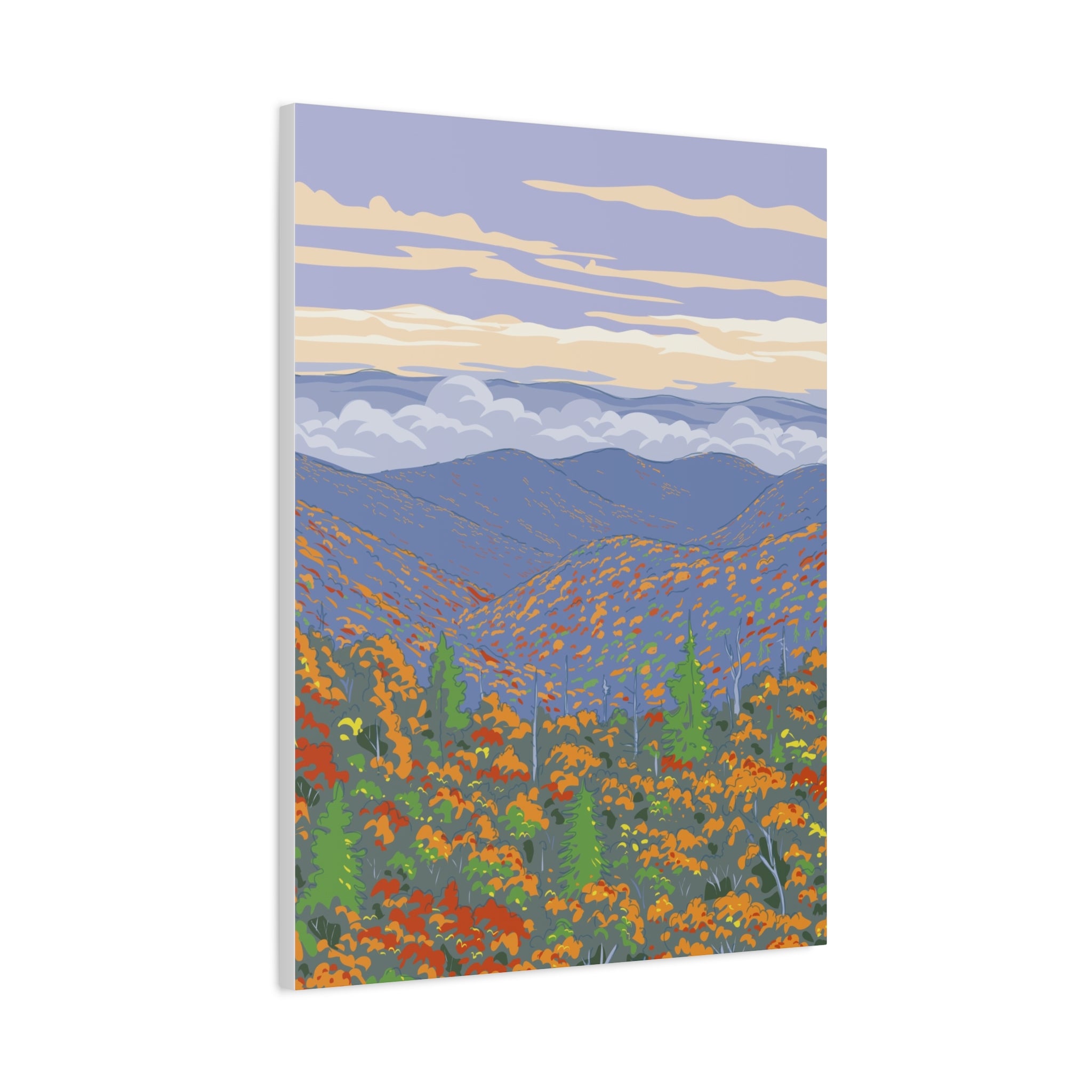 Autumn Mountain Vista Matte Canvas