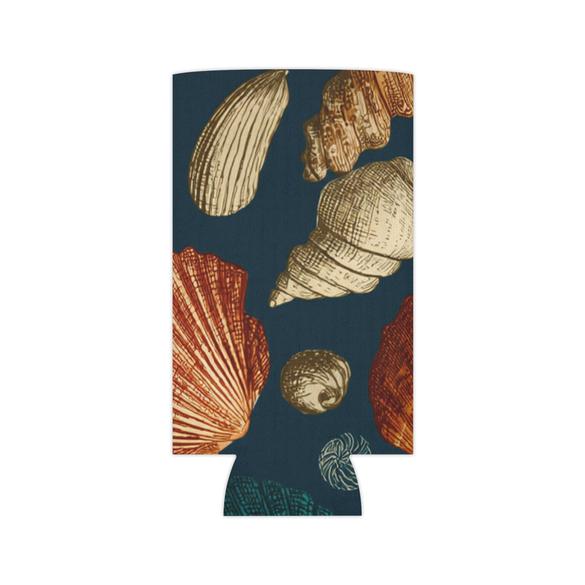 Seashell Pattern Can Cooler — Beach-Themed Insulated Koozie