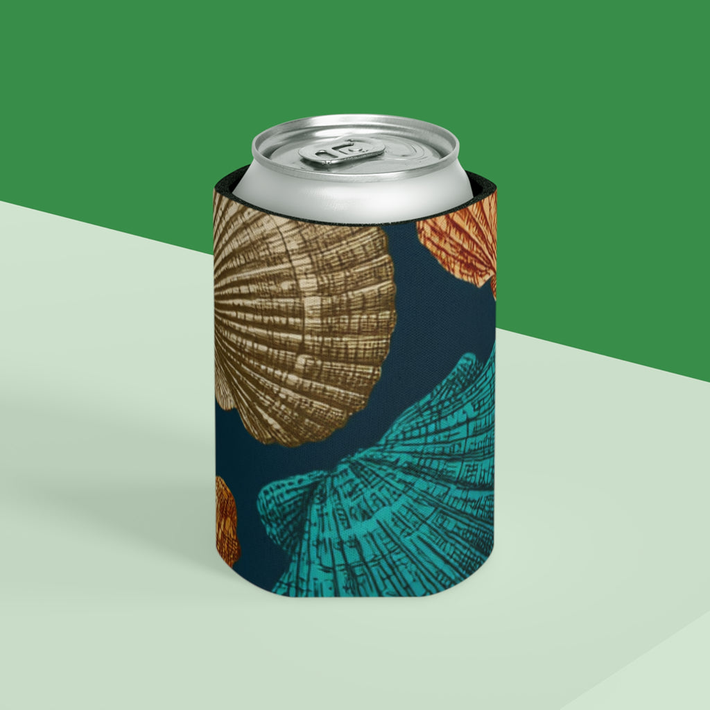 Seashell Pattern Can Cooler — Beach-Themed Insulated Koozie