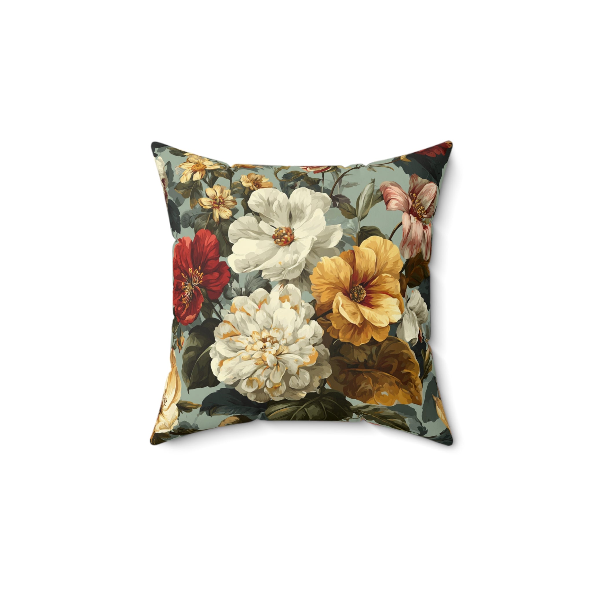 Vintage Floral Decorative Pillow - Botanical Garden Cushion