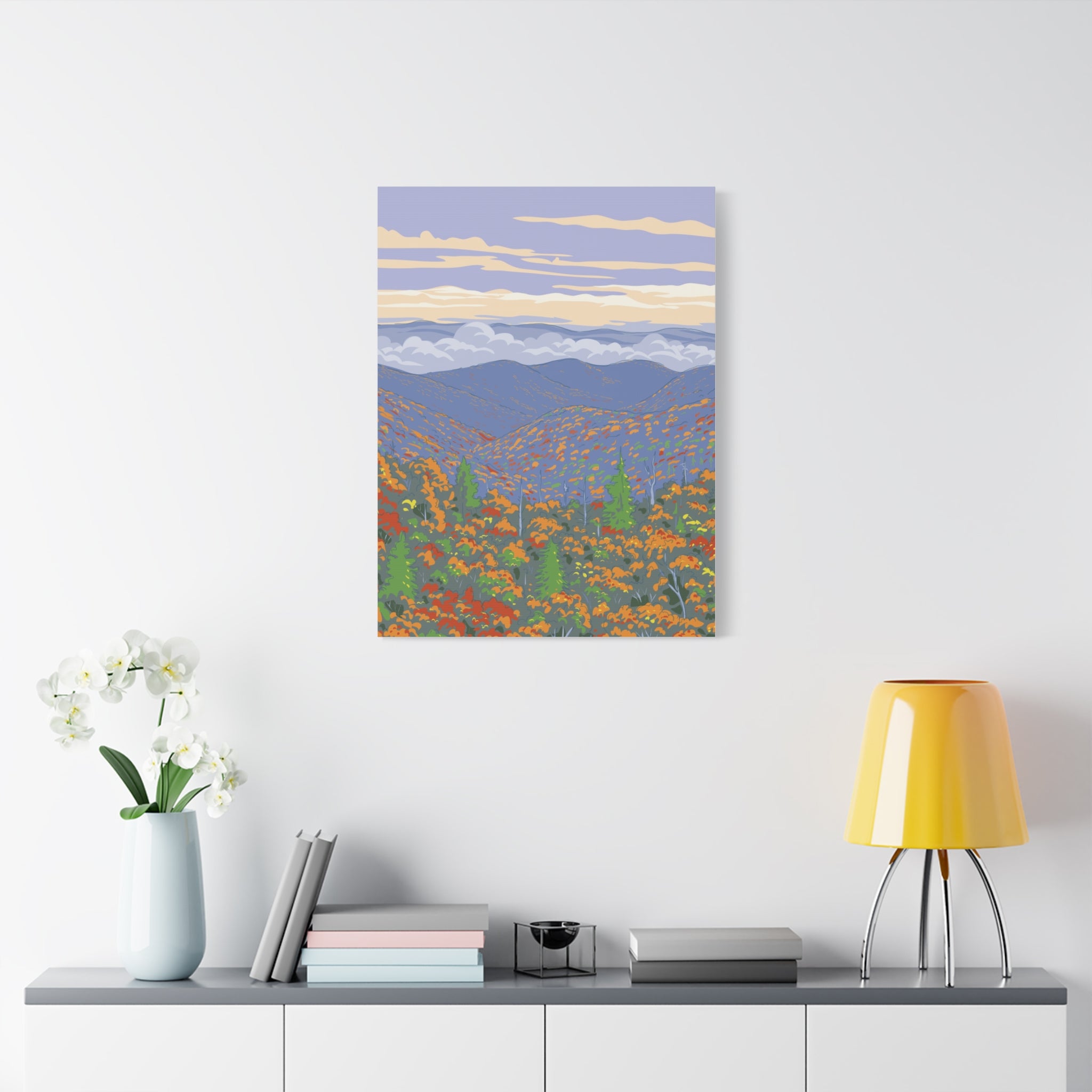 Autumn Mountain Vista Matte Canvas