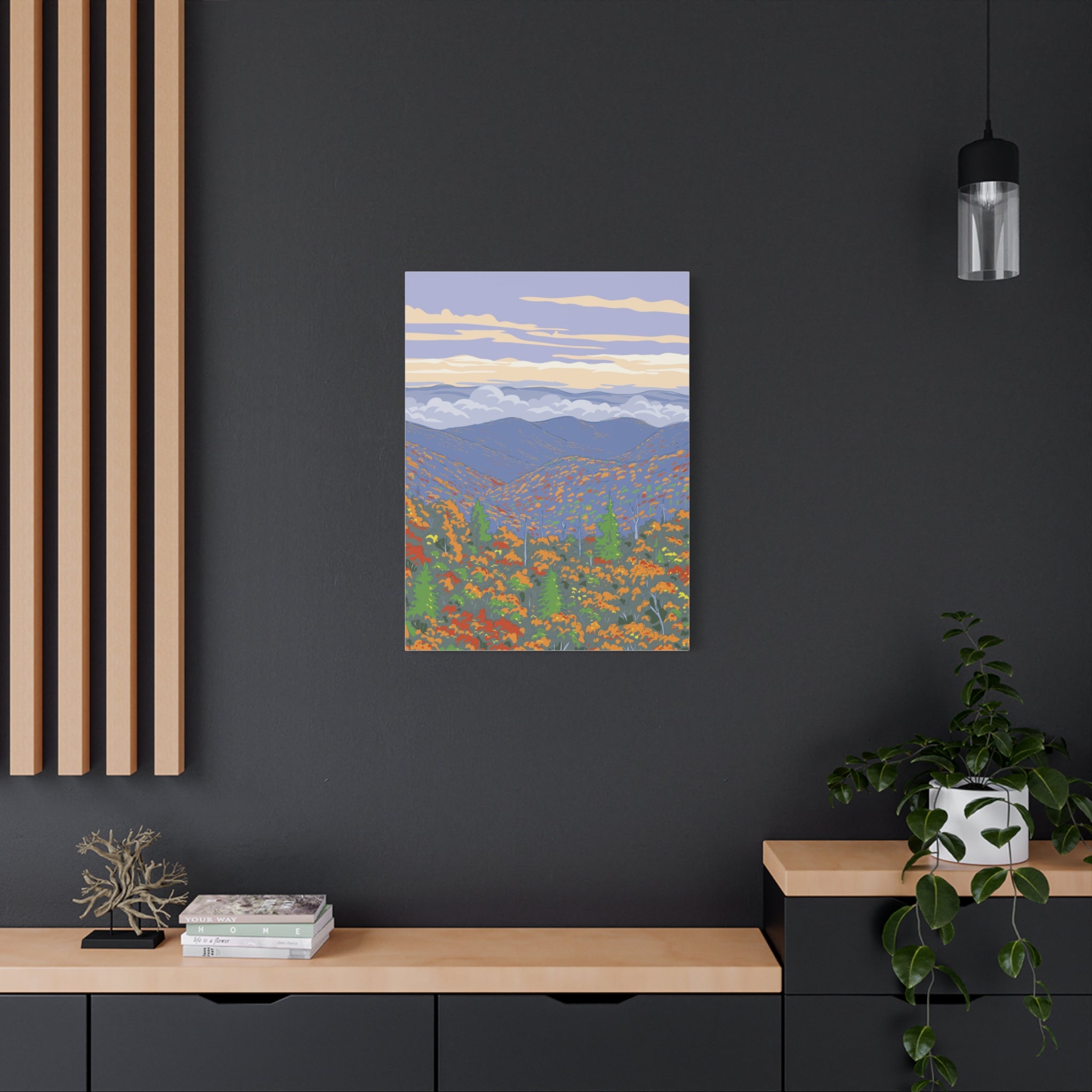 Autumn Mountain Vista Matte Canvas