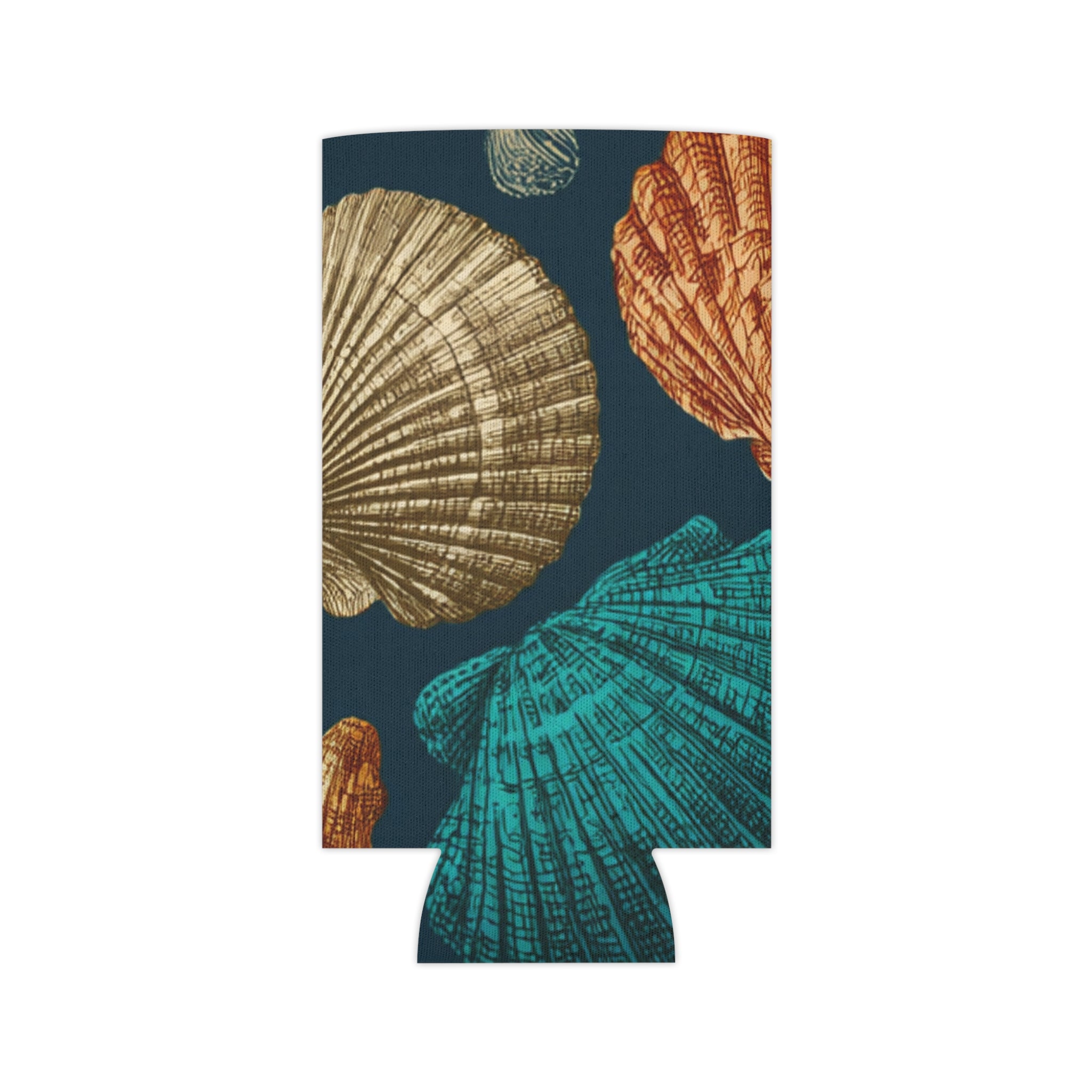 Seashell Pattern Can Cooler — Beach-Themed Insulated Koozie