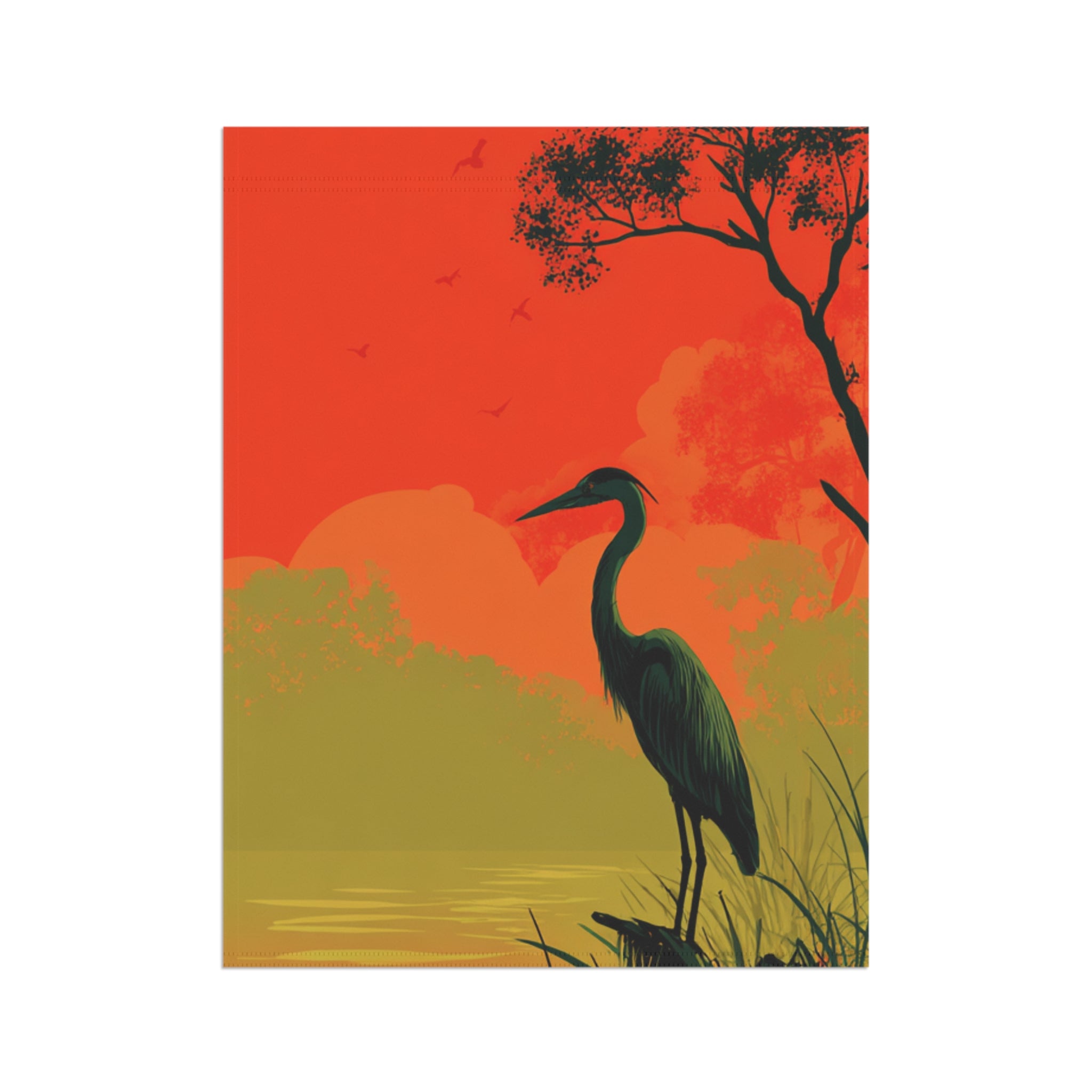 Heron Sunset Garden Flag
