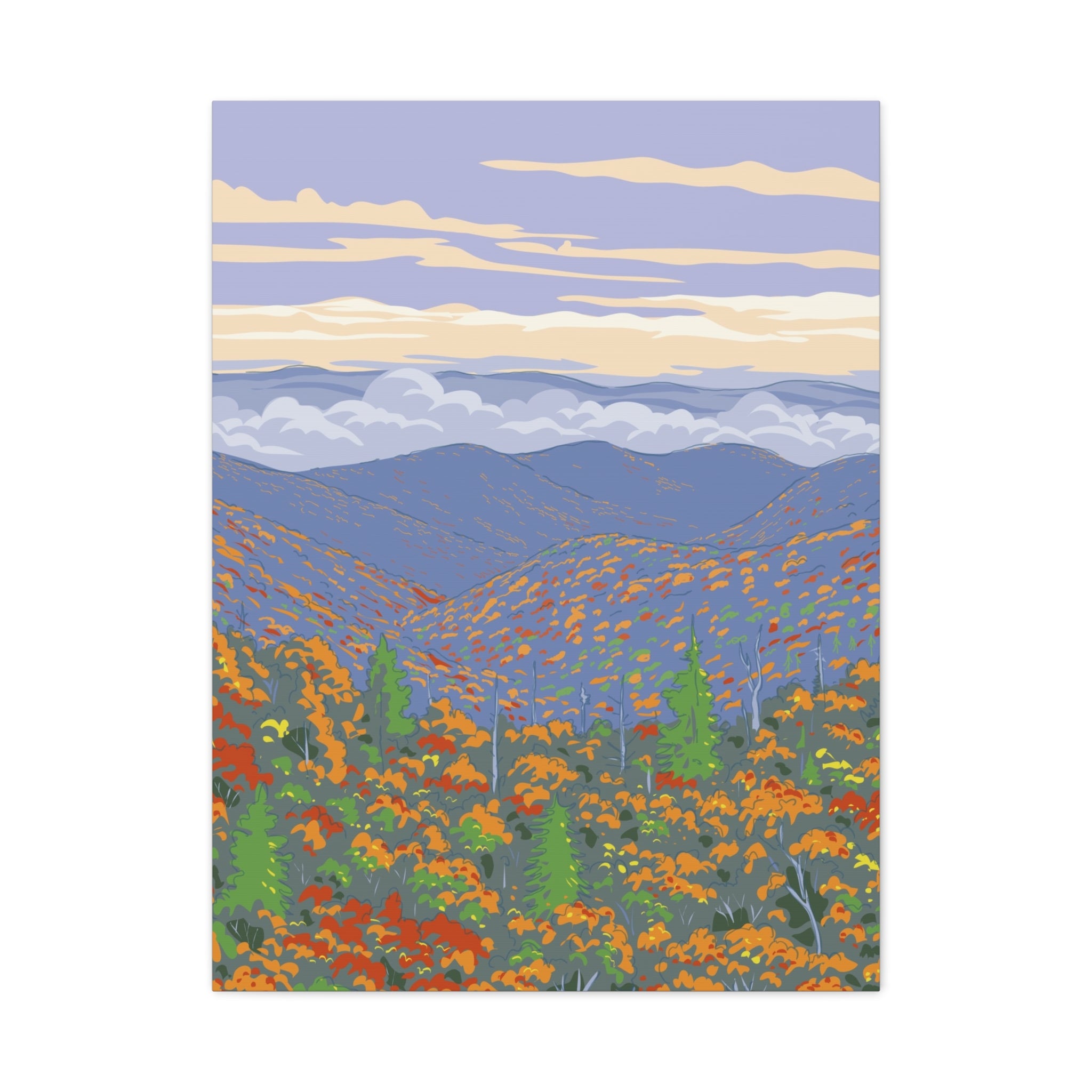 Autumn Mountain Vista Matte Canvas